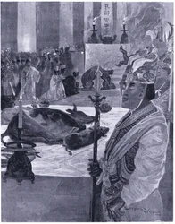 Un sacrificio en un templo confuciano 505 d.C.
